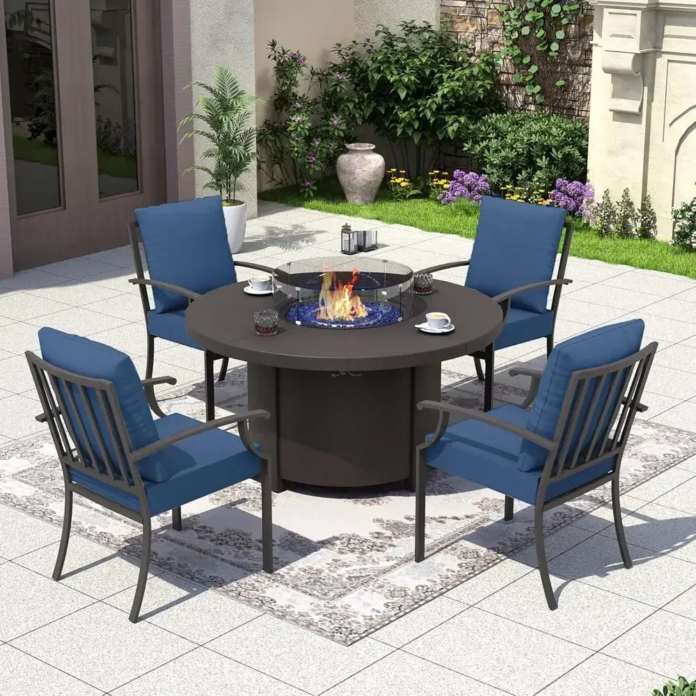 Outdoor Furniture And Fire Pit - 5-Piece Outdoor Patio Furniture Set with