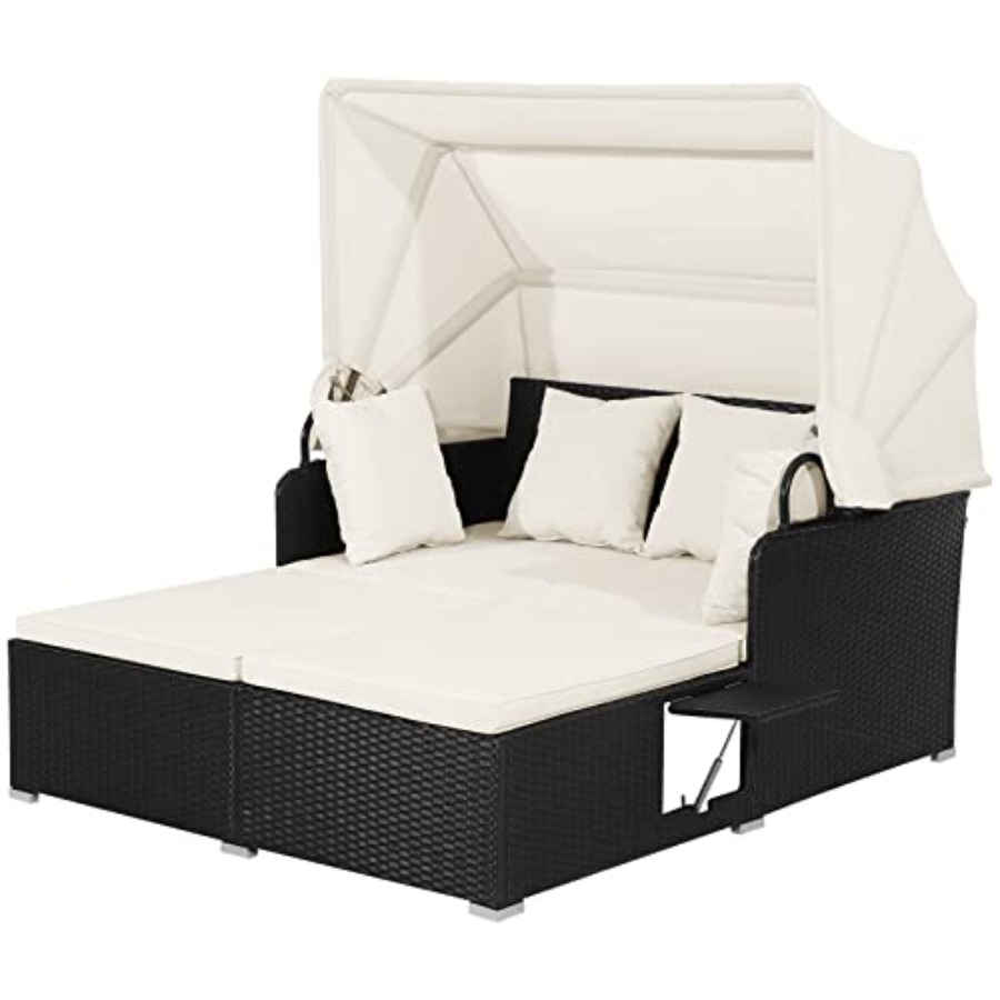 Outdoor Daybed Sofa - Outdoor hand-woven PE wicker daybed patio