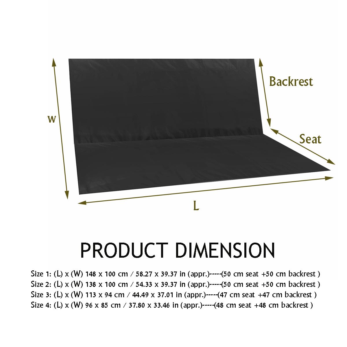 Outdoor Furniture Cushion - 2/3 Seater Swing Cover Chair Bench