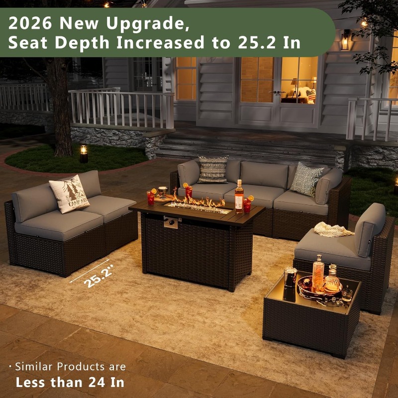 Outdoor Furniture And Fire Pit - Aoxun 8 Piece Patio Furniture Set