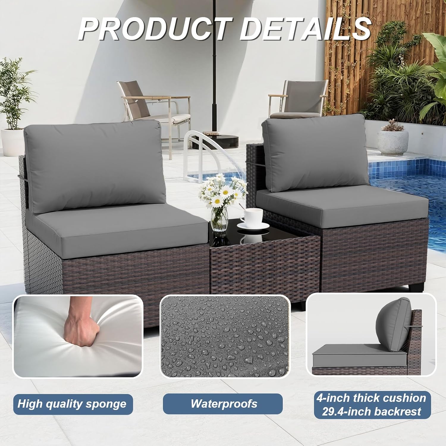 10-Piece Outdoor Sectional Sof - Outdoor Furniture And Fire Pit recension och pris
