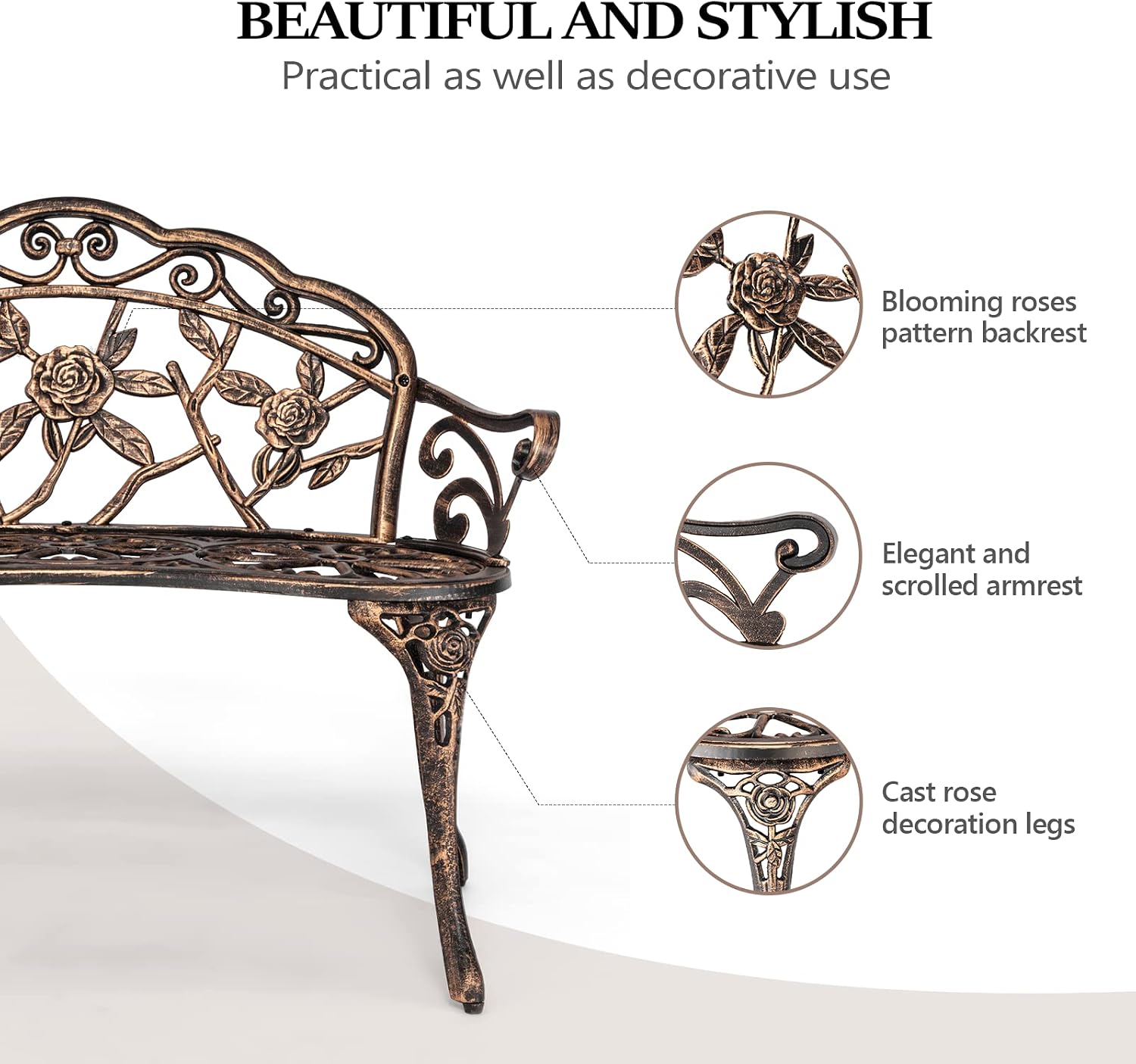 Outdoor Metal Garden Bench, Ro - Outdoor Furniture One Piece recension och pris