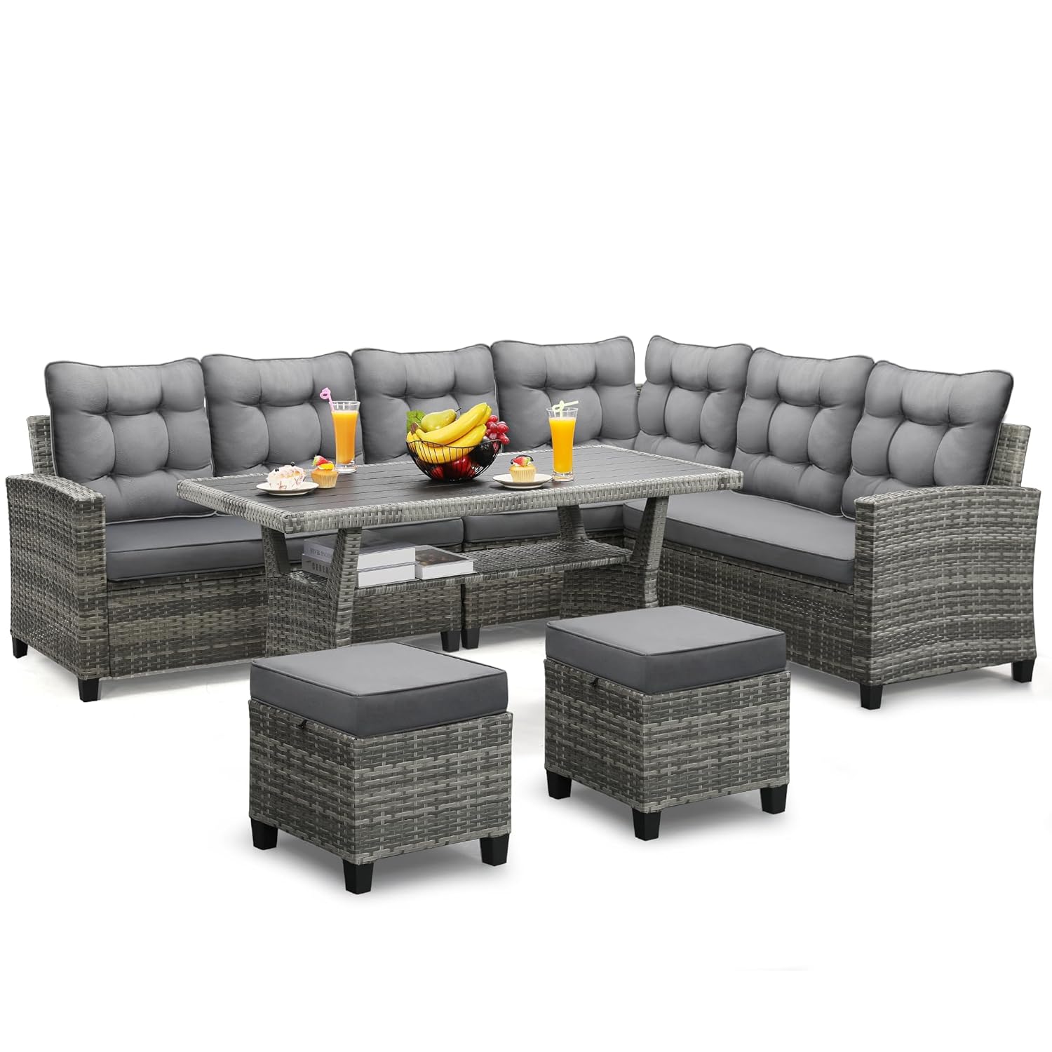 6 Piece Patio Furniture Set, D - Outdoor Furniture Dining Set recension och pris