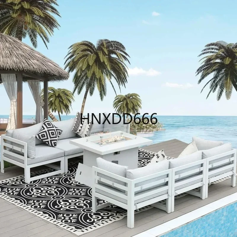 7-Piece Aluminum Outdoor Patio - Outdoor Furniture And Fire Pit recension och pris