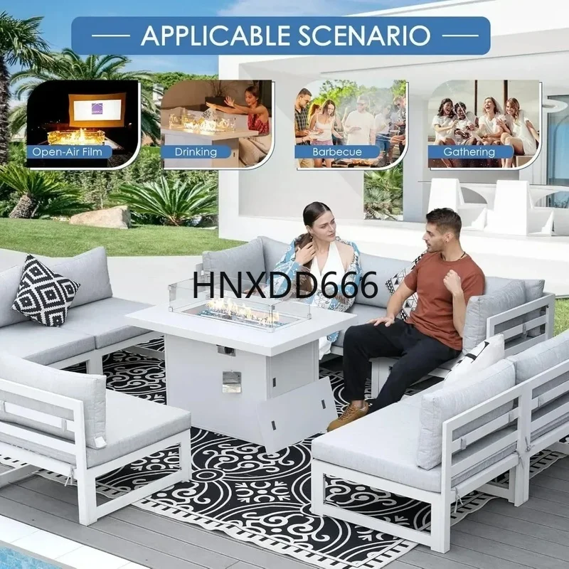 7-Piece Aluminum Outdoor Patio - Outdoor Furniture And Fire Pit recension och pris