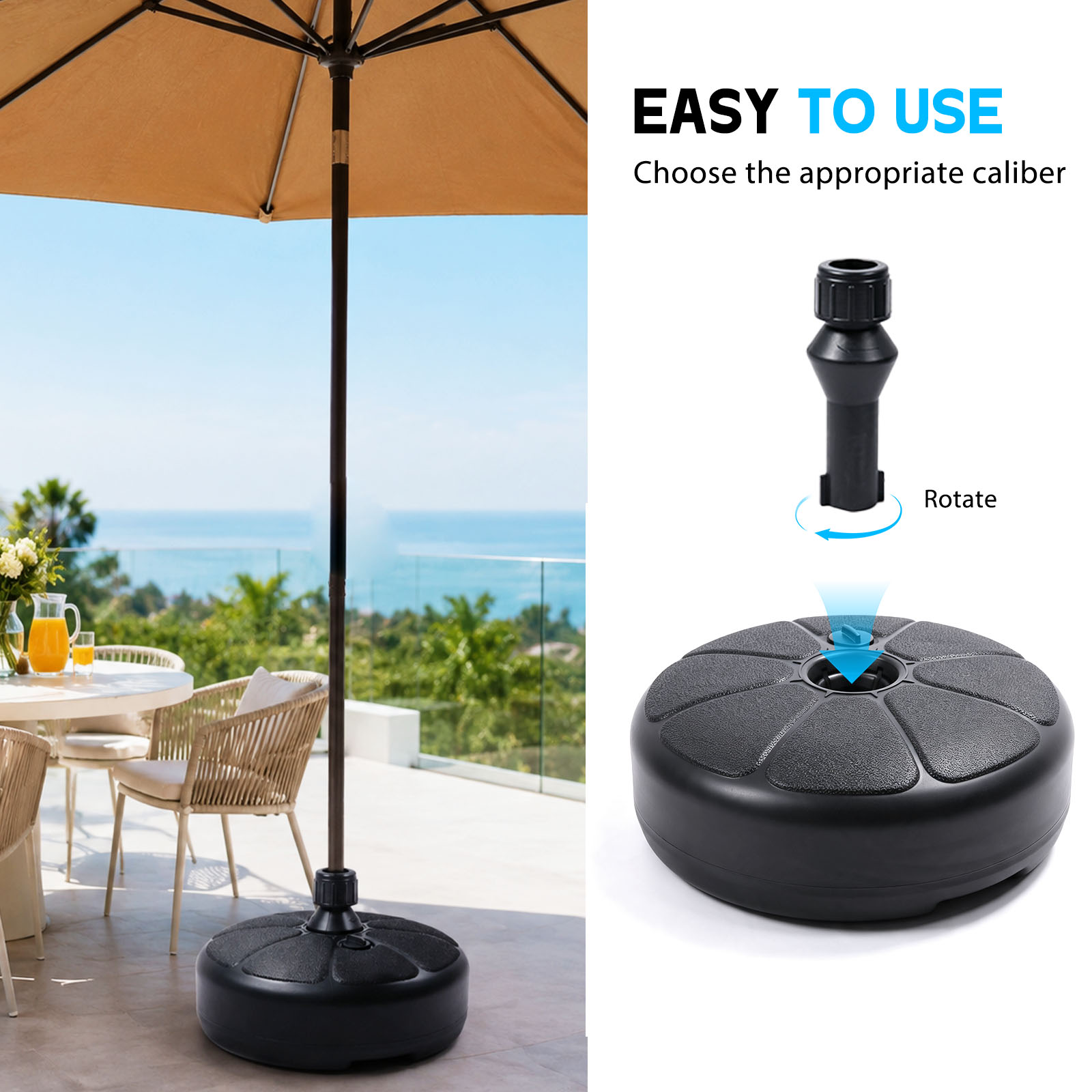 26lbs Fillable Water Sand Umbr - Outdoor Furniture Sunbrella recension och pris