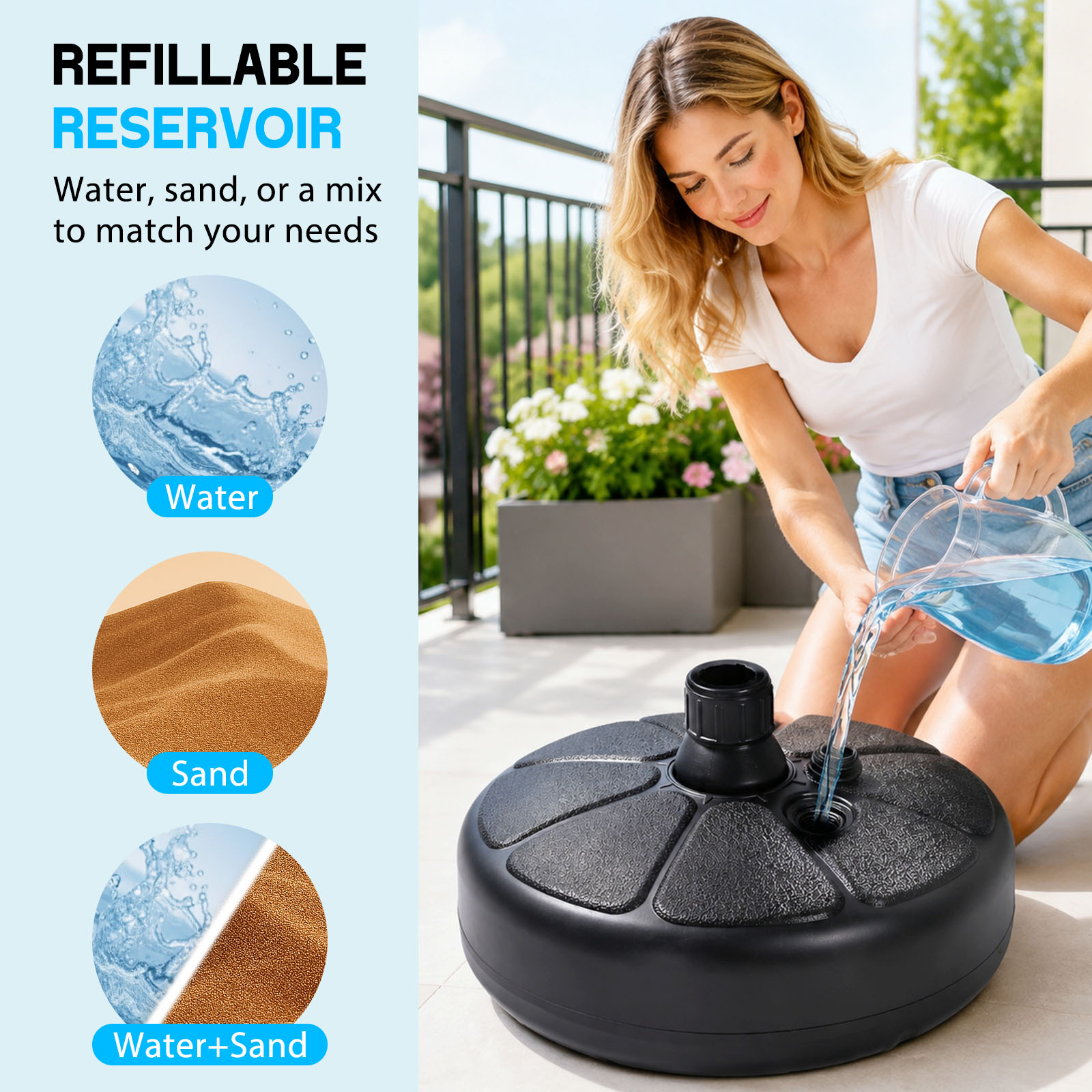 26lbs Fillable Water Sand Umbr - Outdoor Furniture Sunbrella recension och pris