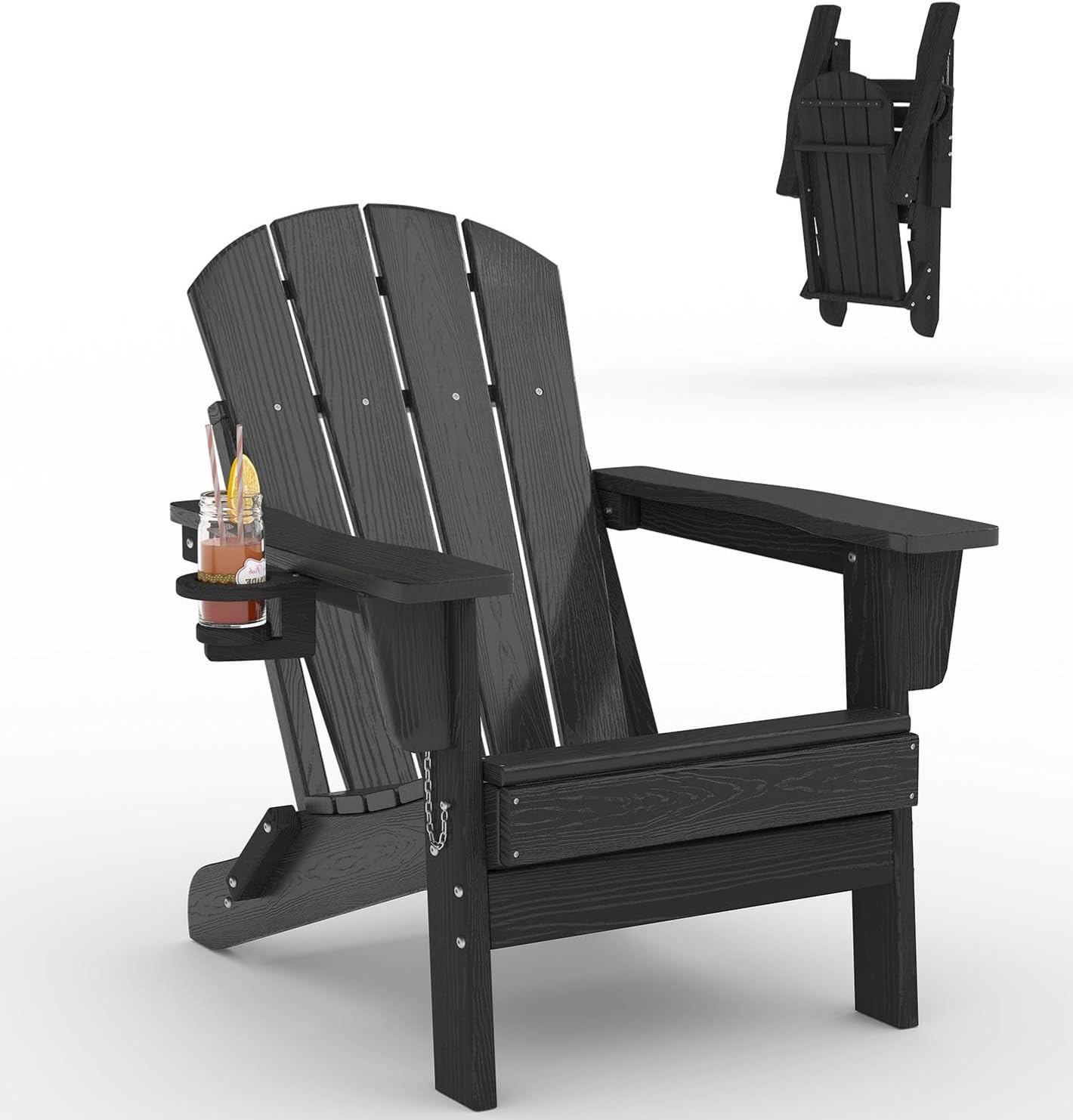 Folding Adirondack Chair HDPE  - Outdoor Furniture And Fire Pit recension och pris