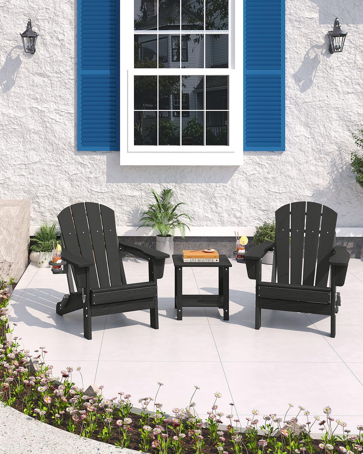 Folding Adirondack Chair HDPE  - Outdoor Furniture And Fire Pit recension och pris