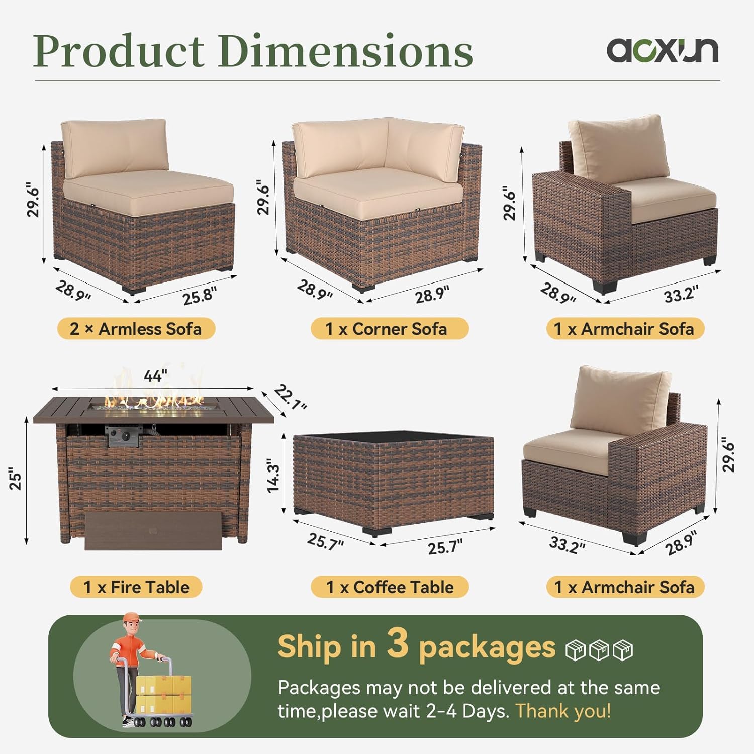7 Piece Patio Furniture Set wi - Outdoor Furniture And Fire Pit recension och pris