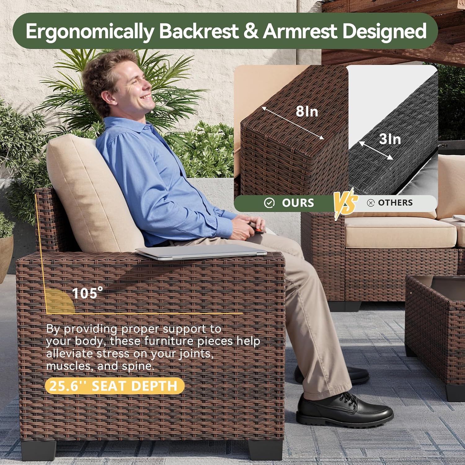 7 Piece Patio Furniture Set wi - Outdoor Furniture And Fire Pit recension och pris