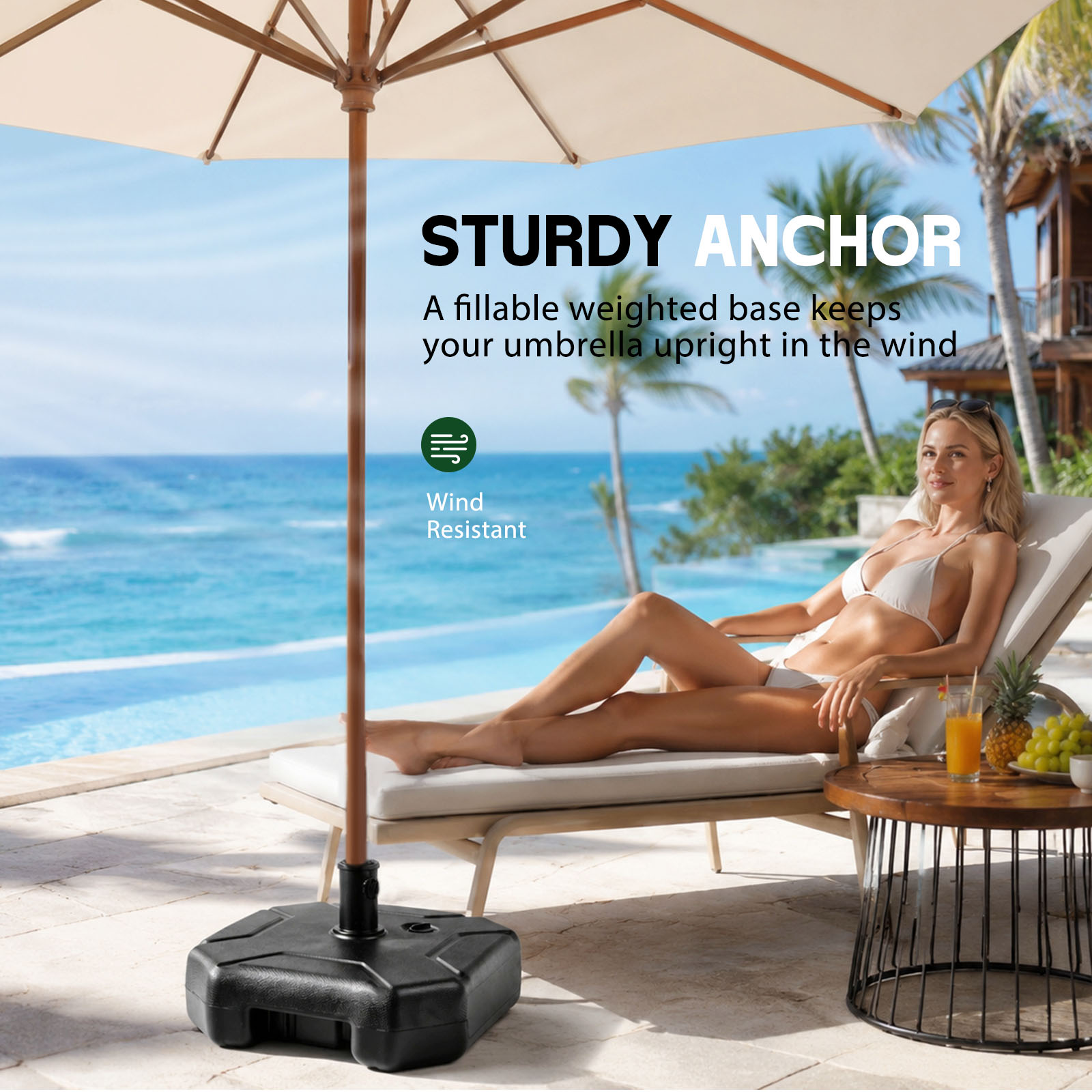 Fillable Patio Umbrella Base S - Outdoor Furniture Sunbrella recension och pris