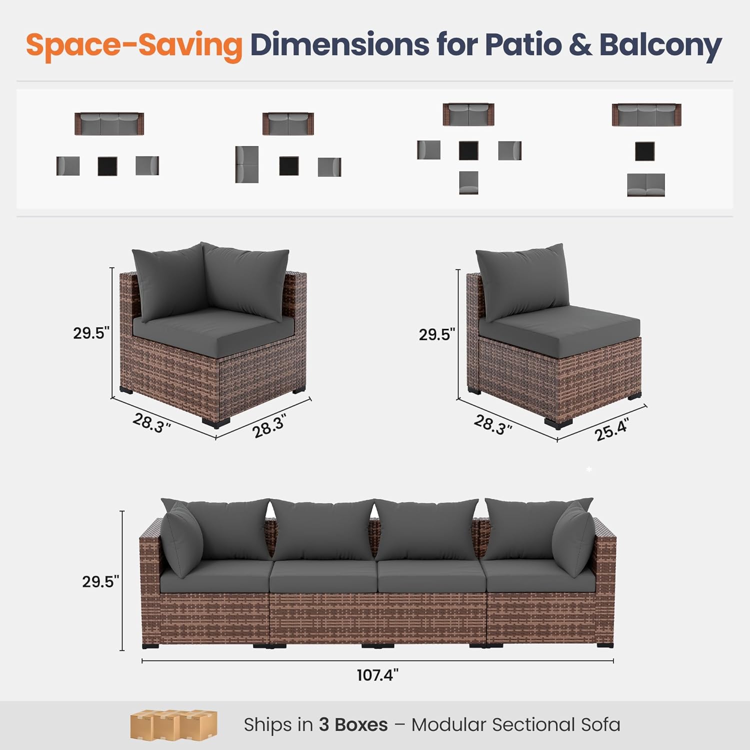 5-Piece Outdoor Sectional Sofa - Outdoor Furniture And Fire Pit recension och pris