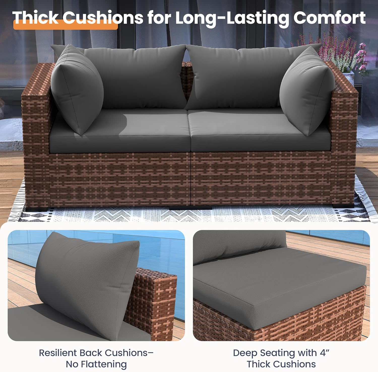 5-Piece Outdoor Sectional Sofa - Outdoor Furniture And Fire Pit recension och pris