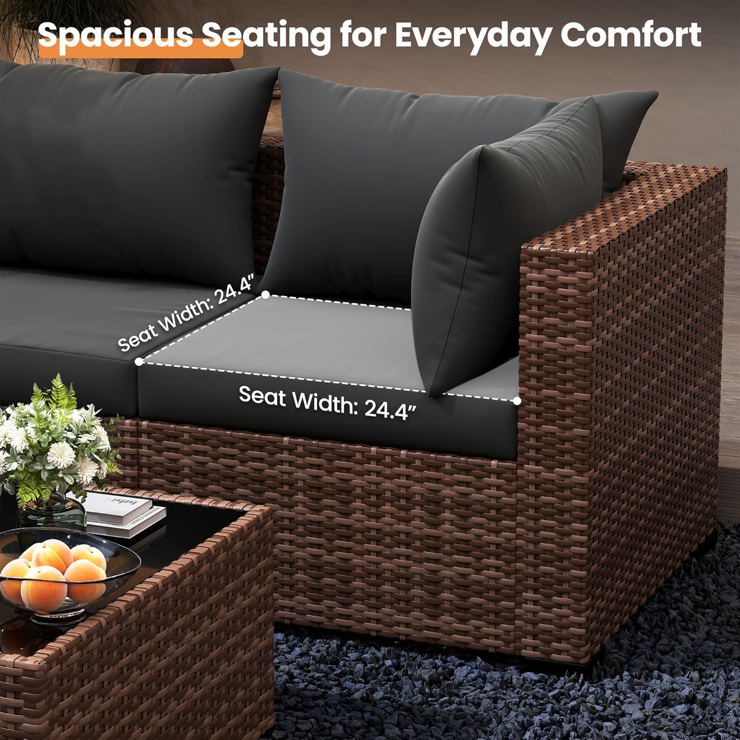 5-Piece Outdoor Sectional Sofa - Outdoor Furniture And Fire Pit recension och pris