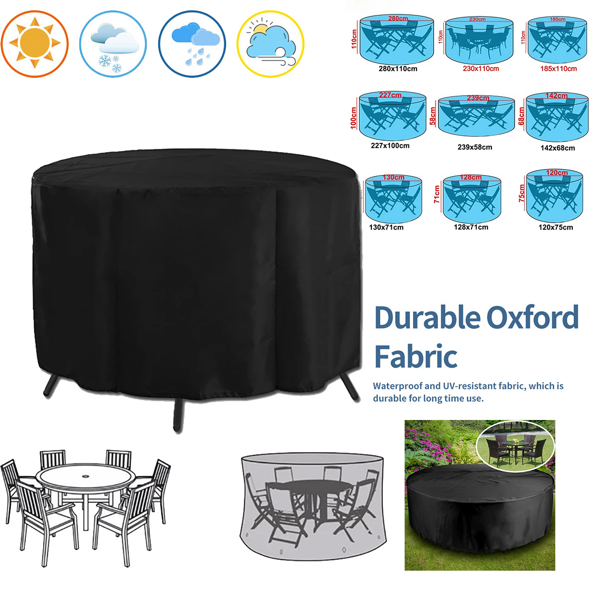 Round Cover Round Outdoor Gard - Outdoor Furniture Sunbrella recension och pris