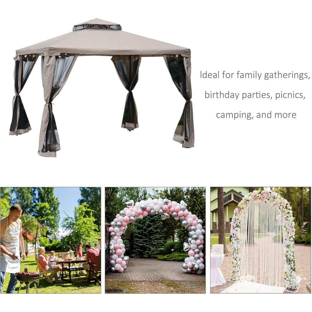 9.6' x 9.6' Patio Gazebo, Outd - Outdoor Furniture Patio recension och pris