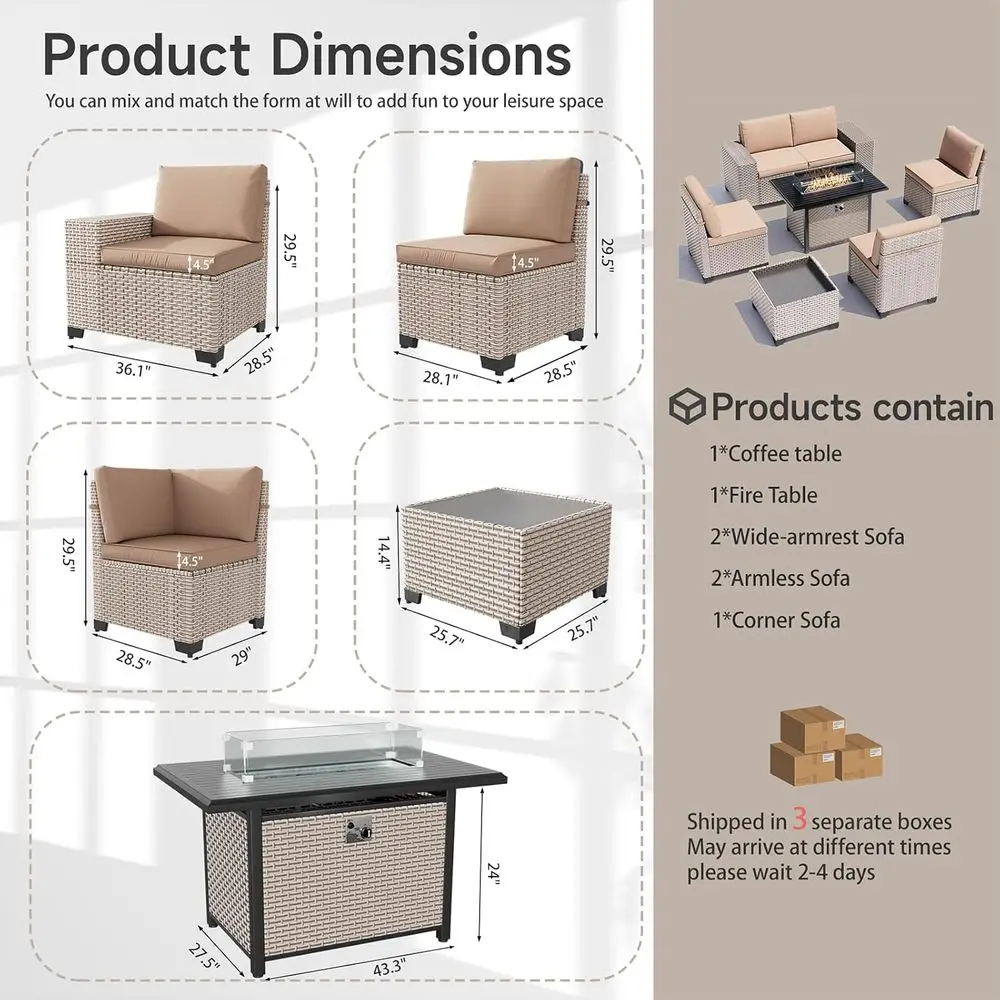7-Piece Outdoor Patio Furnitur - Outdoor Furniture And Fire Pit recension och pris