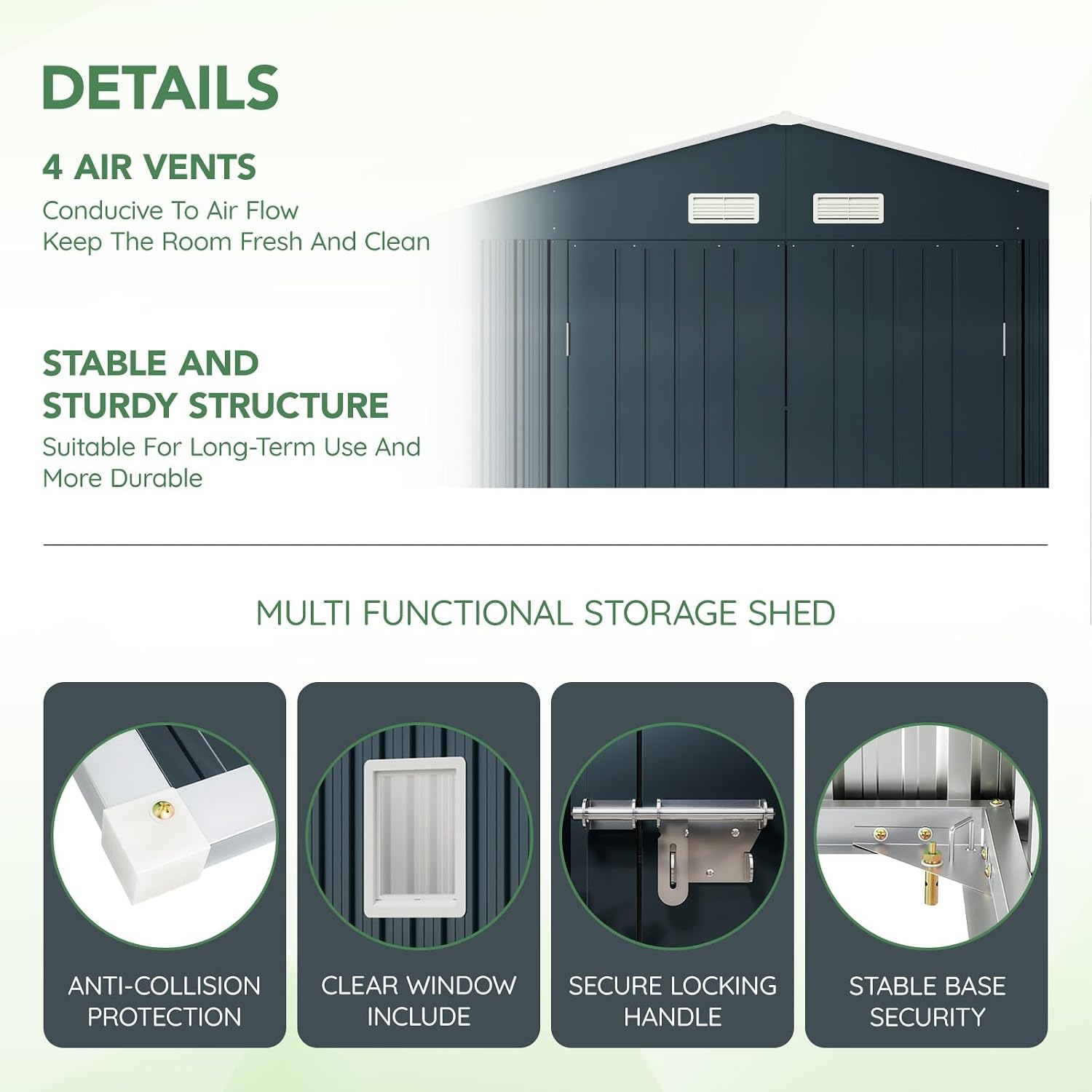 10x12X7.5FT Outdoor Steel Stor - Outdoor Furniture Patio recension och pris