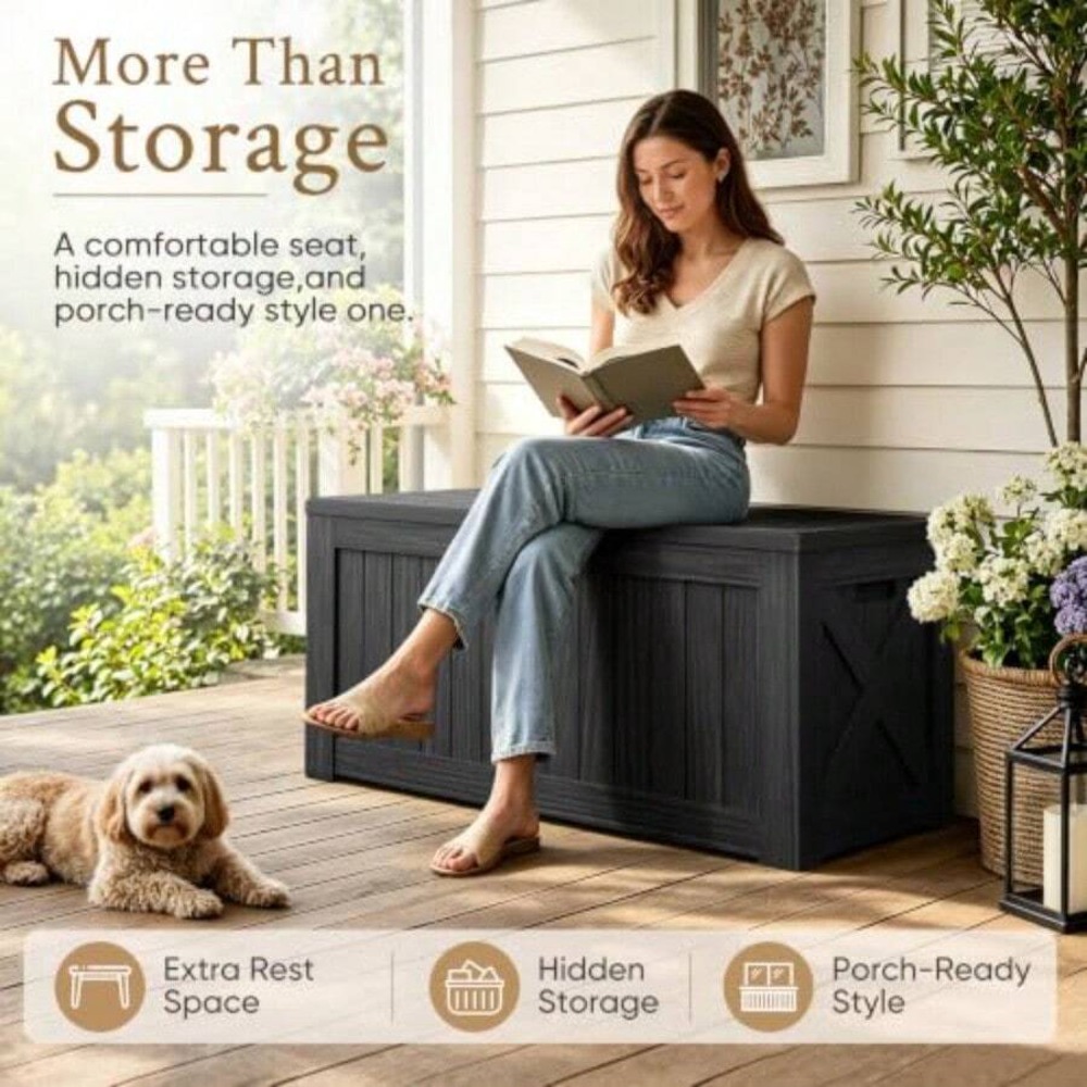 120 Gallon Deck Box Outdoor St - Outdoor Furniture Cushion recension och pris