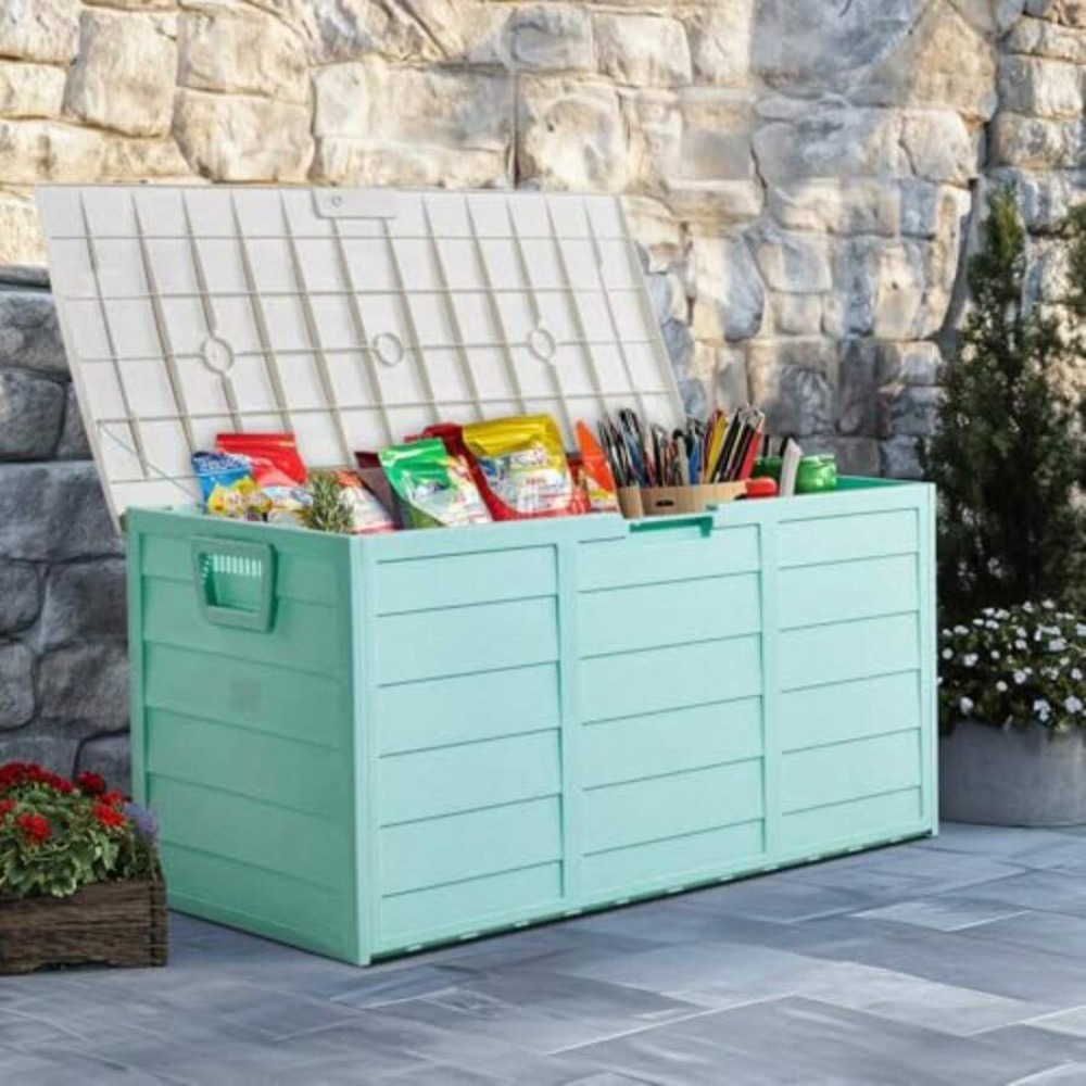 75 Gallon Large Resin Deck Box - Outdoor Furniture Cushion recension och pris