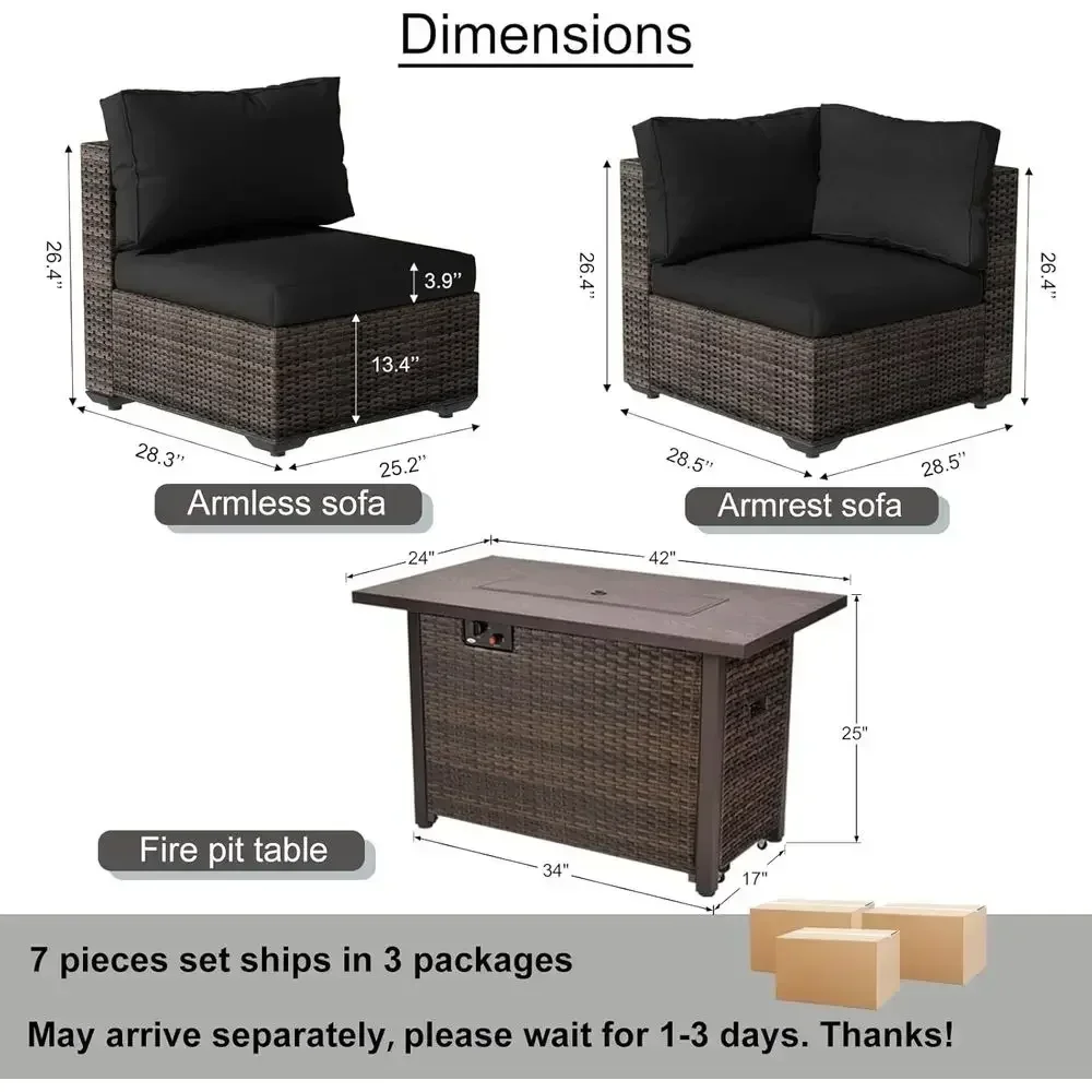 7-Piece Outdoor Patio Furnitur - Outdoor Furniture And Fire Pit recension och pris