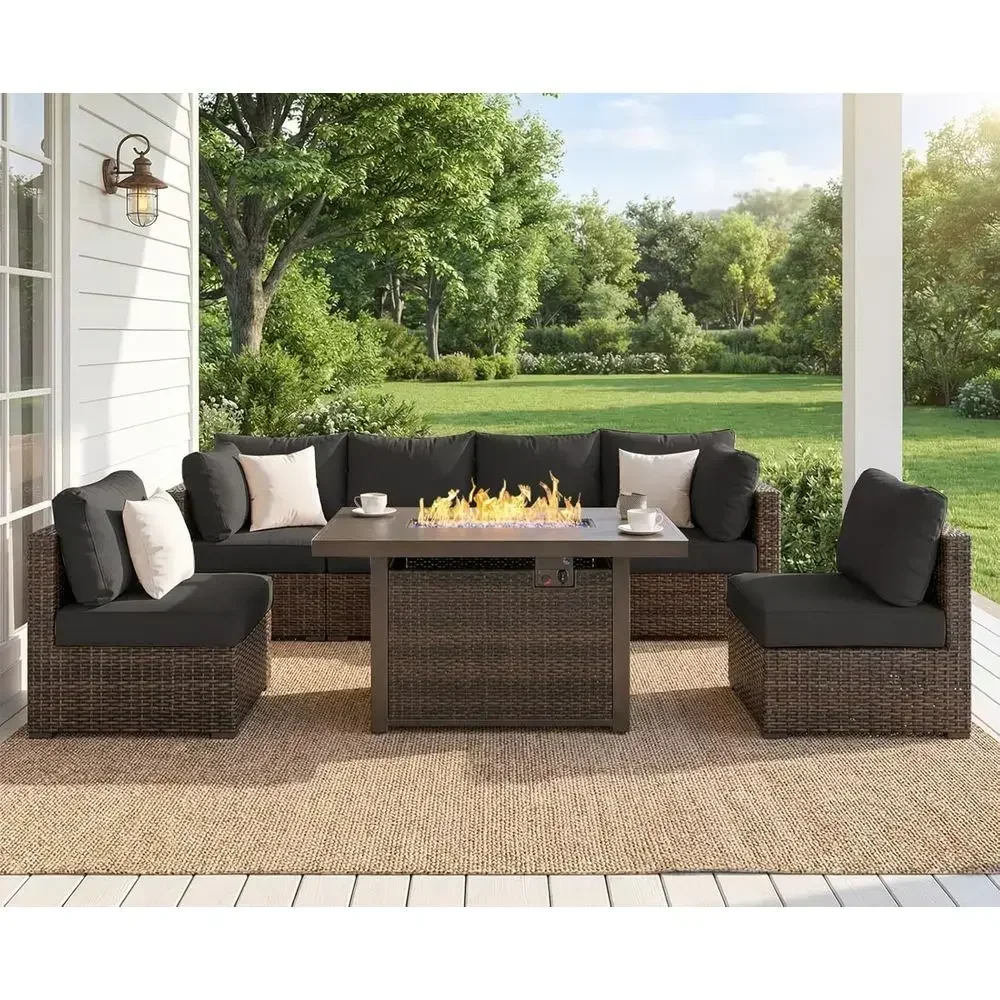 7-Piece Outdoor Patio Furnitur - Outdoor Furniture And Fire Pit recension och pris