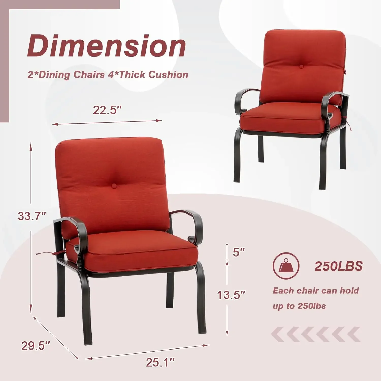 Red Outdoor Metal Bistro Chair - Outdoor Furniture Dining Set recension och pris