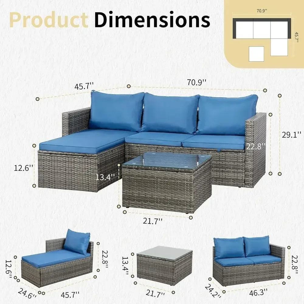 4-Piece Outdoor Wicker Patio F - Outdoor Furniture And Fire Pit recension och pris