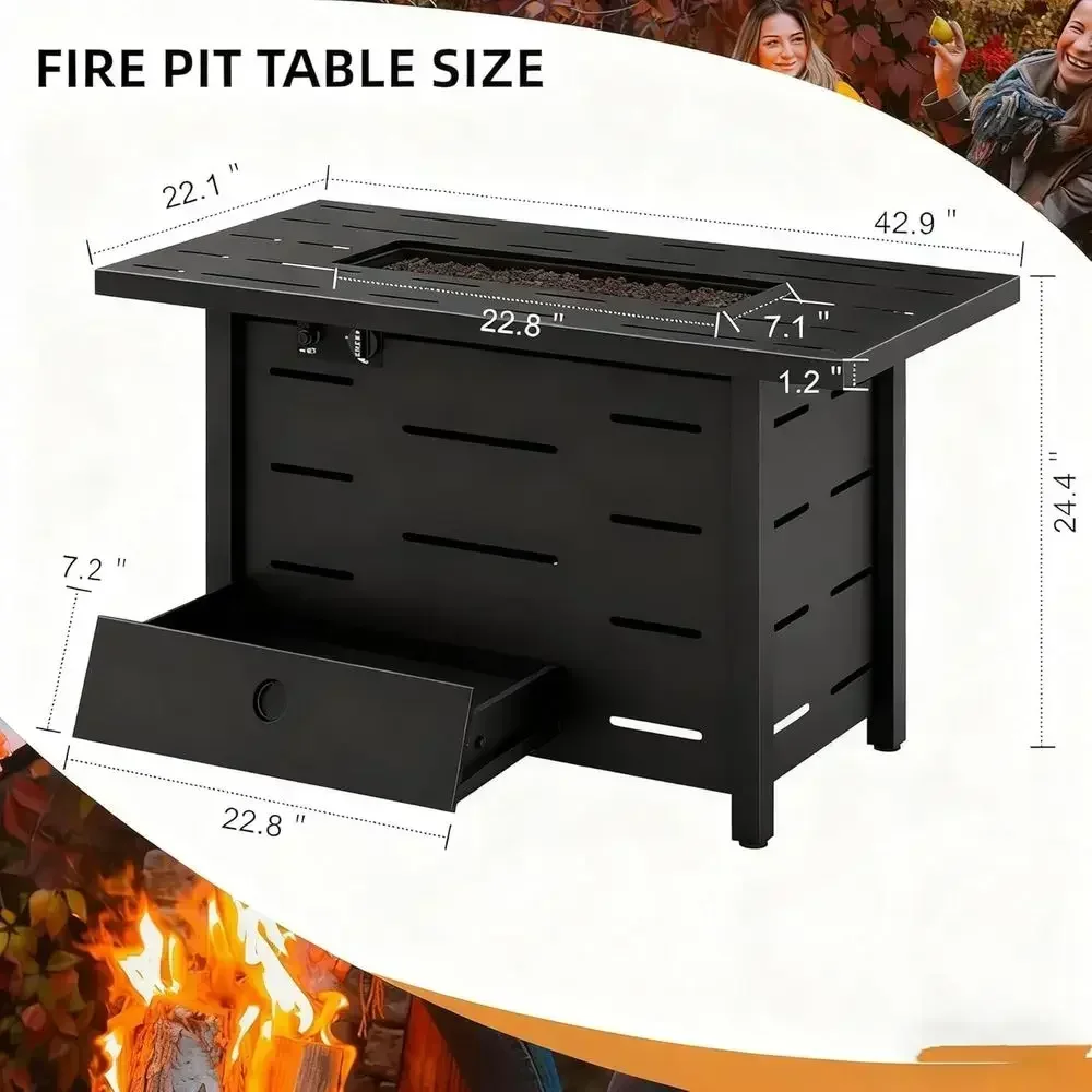 4-Piece Outdoor Wicker Patio F - Outdoor Furniture And Fire Pit recension och pris